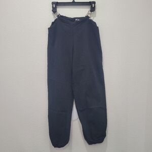 I Am Gia Women's Pants Black Hip Cutout Silver Buckle Waistband Low Rise